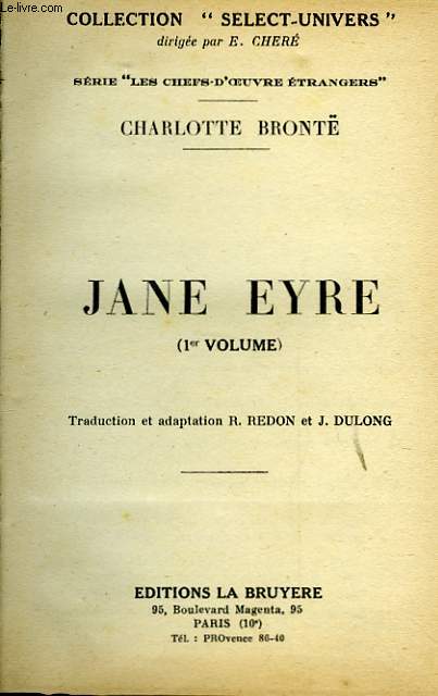 JANE EYRE (1er et 2me volume)