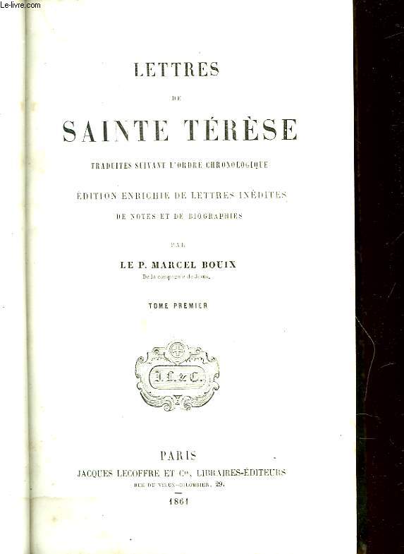 LETTRES DE SAINTE TERESE - TOME PREMIER