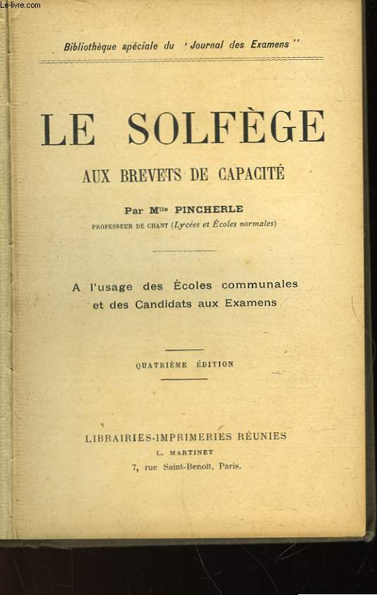 LE SOLFEGE - AUX BREVETS DE CAPACITE