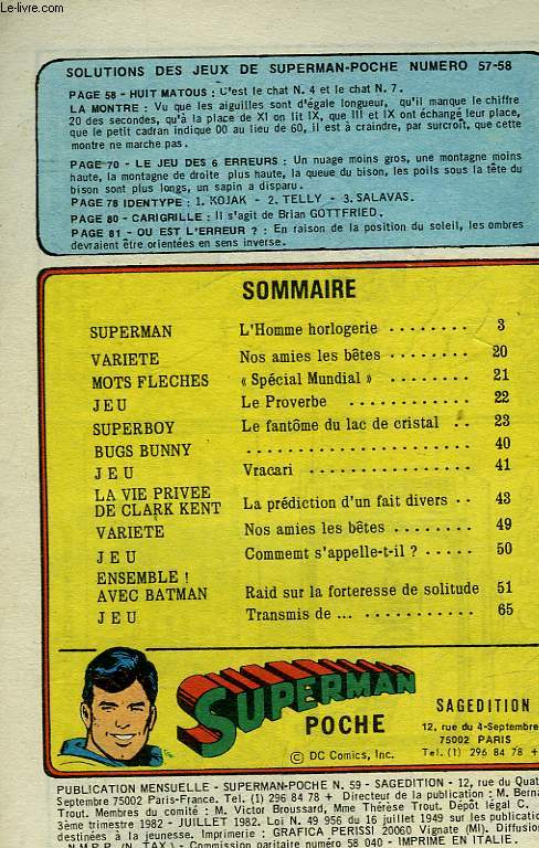 SUPERMAN POCHE - NUMERO 57-58