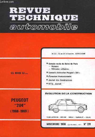 REVUE TECHNIQUE AUTOMOBILE - N271