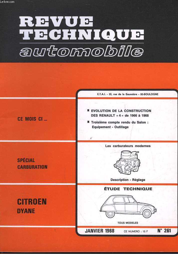 REVUE TECHNIQUE AUTOMOBILE - N261