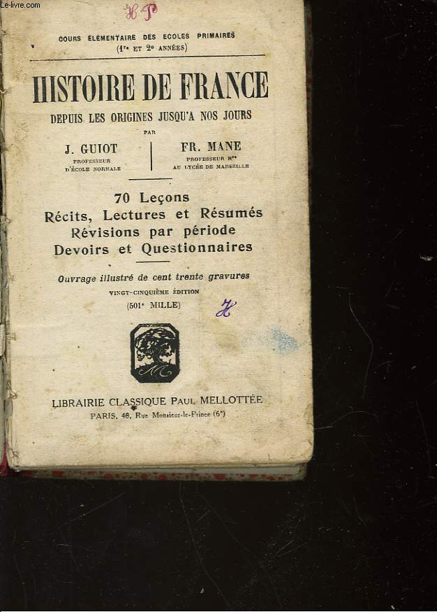 HISTOIRE DE FRANCE DEPUIS LES ORIGINES JUSQU'A NOS JOURS