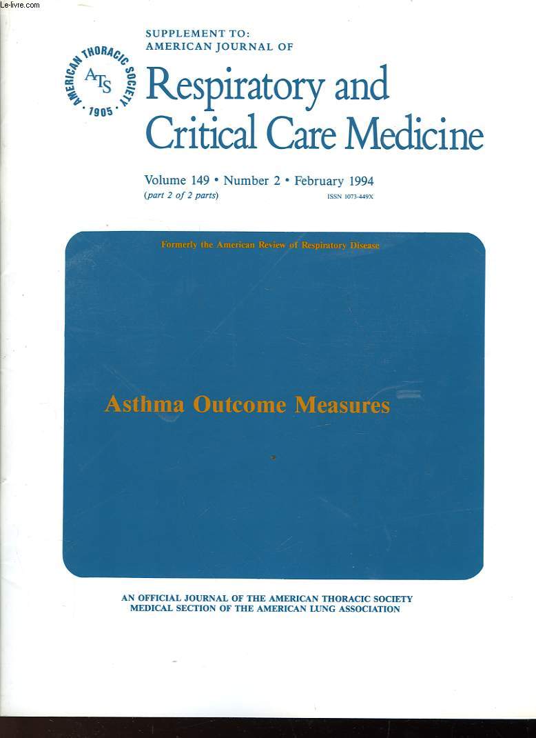 RESPIRATORY AND CRITICAL CARRE MEDICINE - VOLUME 149 - N2