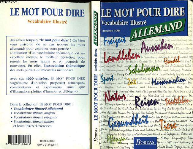 LE MOT POUR DIRE ALLEMAND - VOCABULAIRE ILLUSTRE