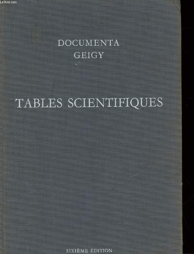 TABLES SCIENTIFIQUES