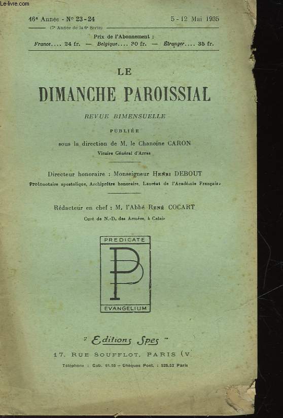 LE DIMANCHE PAROISSIAL - REVUE BIMENSUELLE