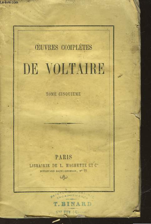 OEUVRES COMPLETES DE VOLTAIRE - TOME 5