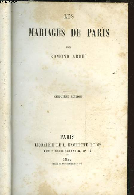 LES MARIAGES DE PARIS