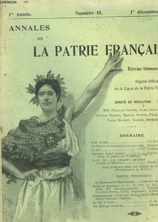 ANNALES DE LA PATRIE FRANCAISE - N15 - 1 ANNEE