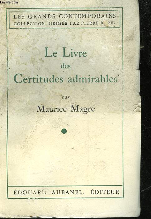 LE LIVRE DES CERTITUDES ADMIRABLES