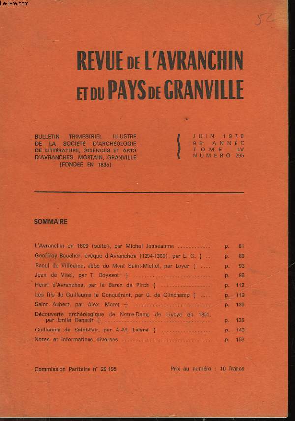 REUVE DE L'AVRANCHIN ET DU PAYS DE GRANDVILLE