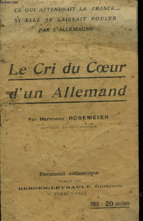 LE CRI DU COEUR D'UN ALLEMAND