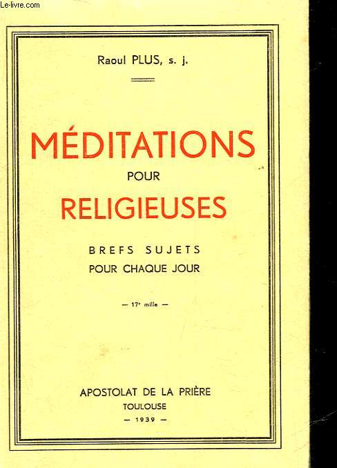MEDITATIONS POUR RELIGIEUSES BREFS SUJETS POUR CHAQUE JOURS