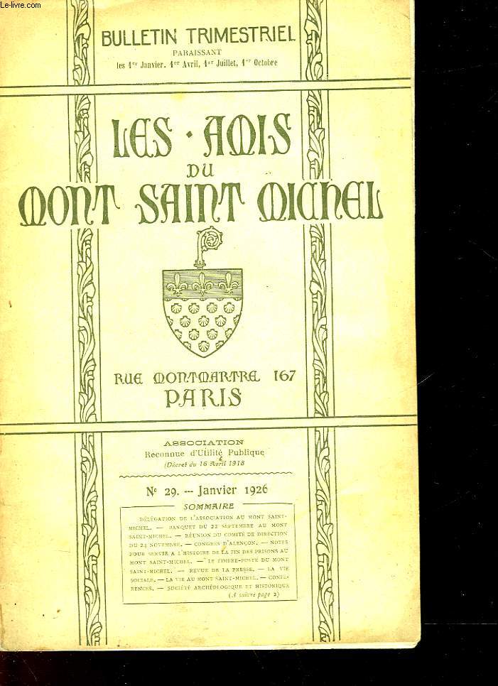 LES AMIS DU MONT SAINT-MICHEL - N29 - JANVIER 1926