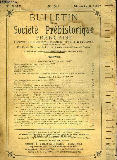 BULLETIN DE LA SOCIETE PREHISTORIQUE FRANCAISE - N3-4