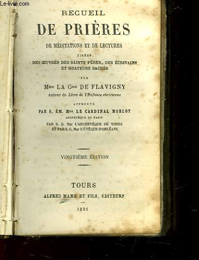 RECUEIL DE PRIERES DE MEDITATIONS ET DE LECTURES