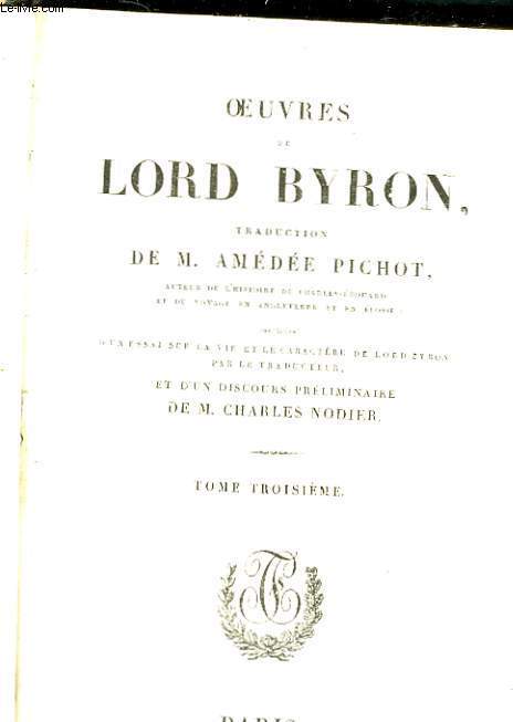 OEUVRES DE LORD BYRON - TOME 3