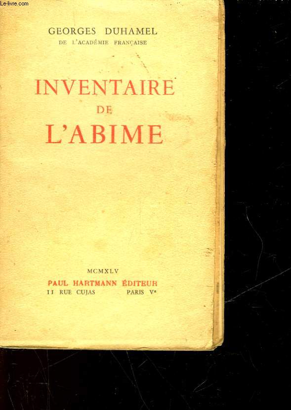 INVENTAIRE DE L'ABIME 1884-1901
