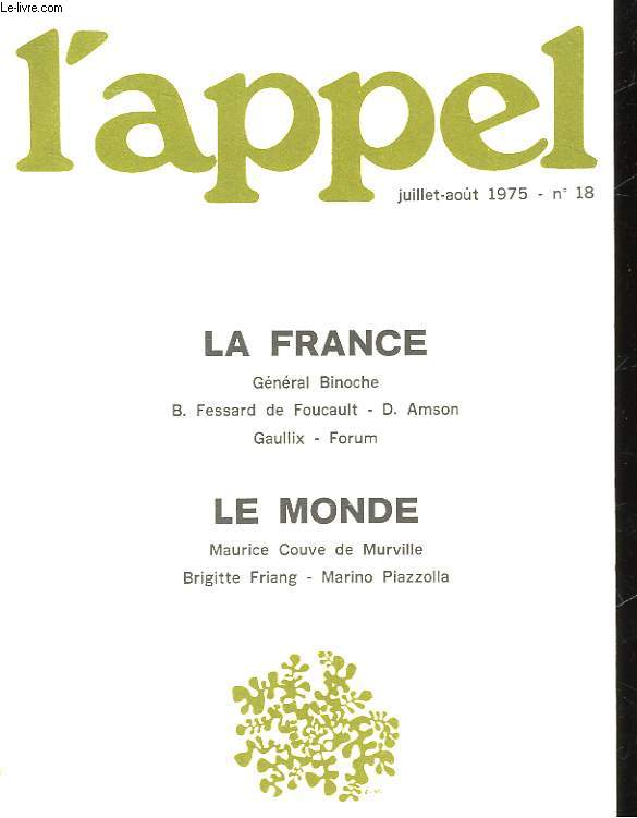 L'APPEL - N18 - JUILLET-AOUT 1975