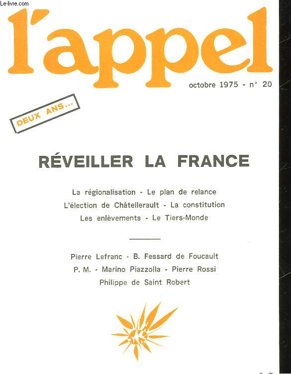 L'APPEL - N20 - OCTOBRE 1975