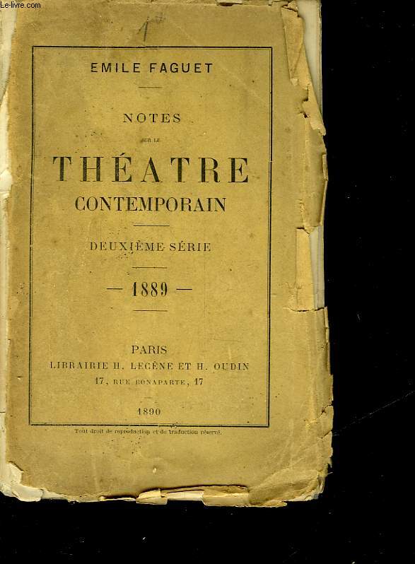 NOTES SUR LE THEATRE CONTEMPORAIN