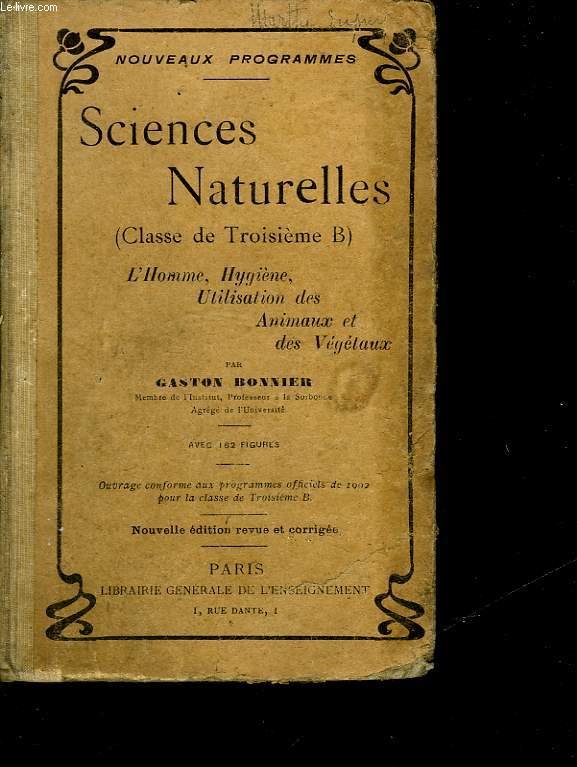 SCIENCES NATURELLES - CLASSE DE TROISIEME B