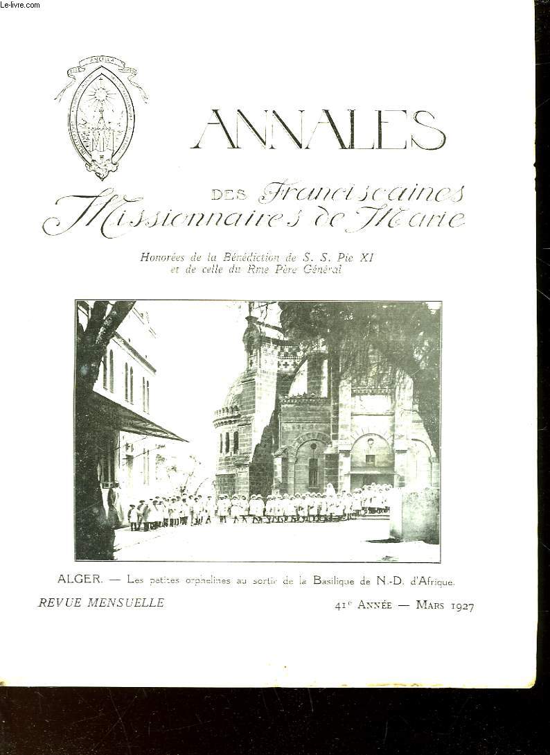 ANNALES DES FRANCISCAINES HISSIONNAIRES DE MARIE - 41 ANNEE