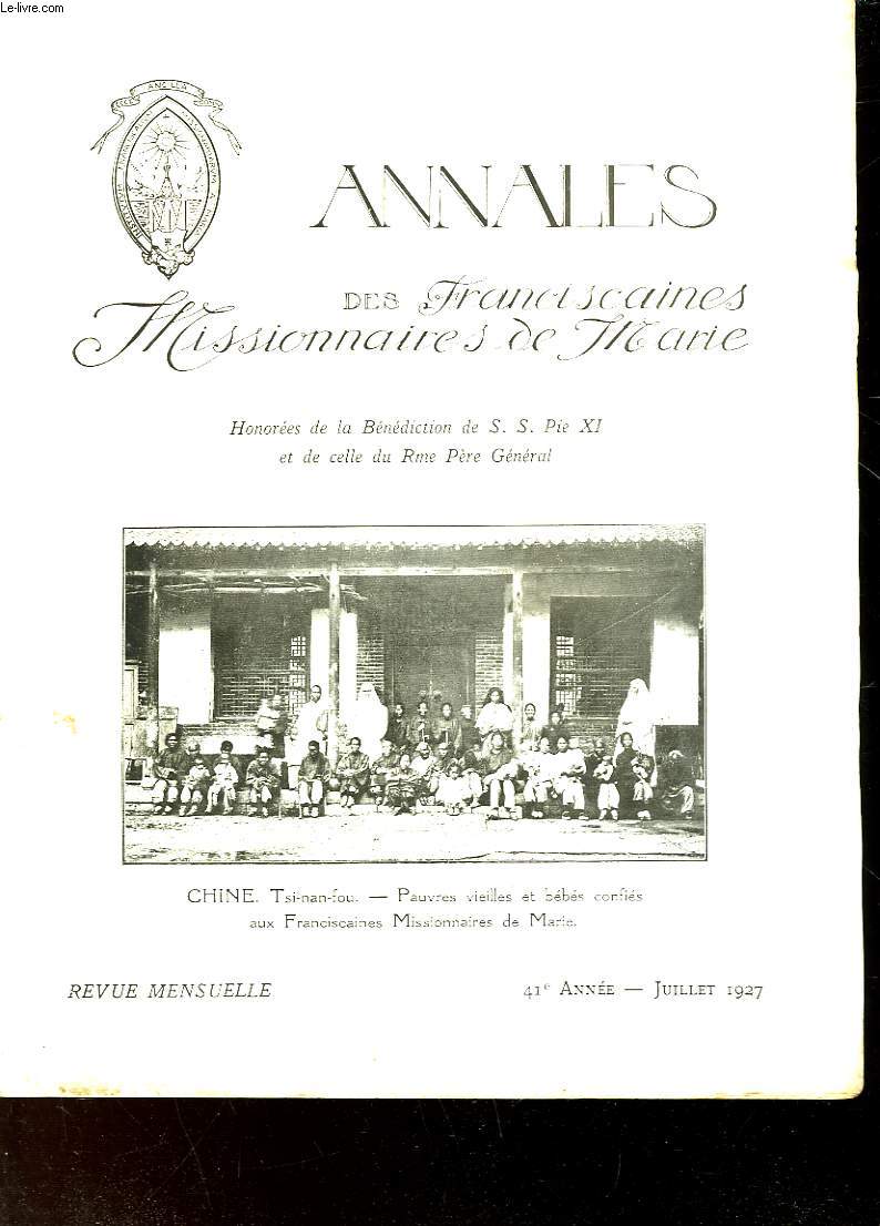 ANNALES DES FRANCISCAINES HISSIONNAIRES DE MARIE - 41 ANNEE