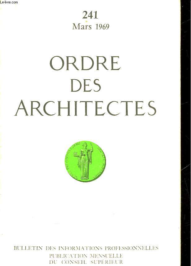 ORDRE DES ARCHITECTES CONSEIL SUPERIEUR - N241
