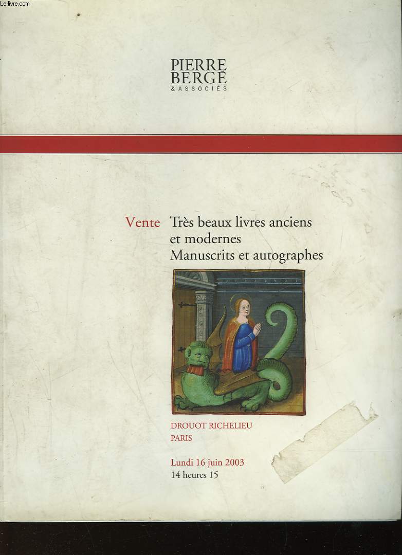 CATALOGUE DE VENTE AUX ENCHERE PUBLIQUES PARIS