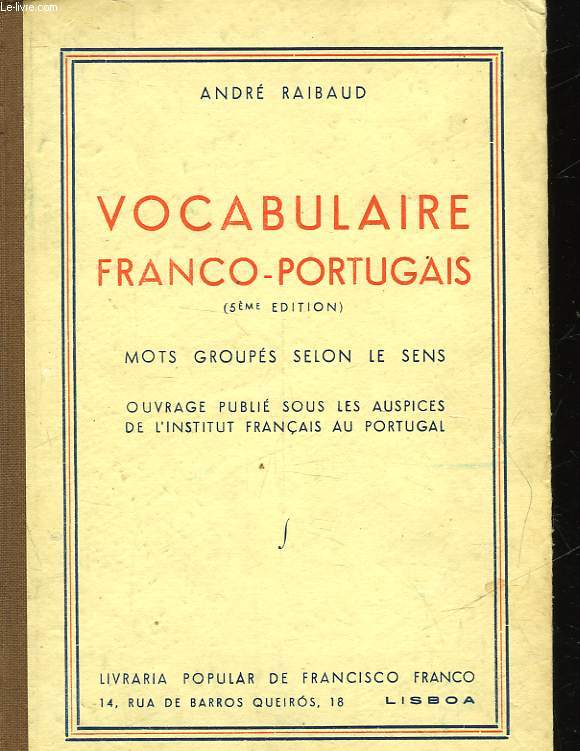 VOCABULAIRE FRANCO-PORTUGAIS