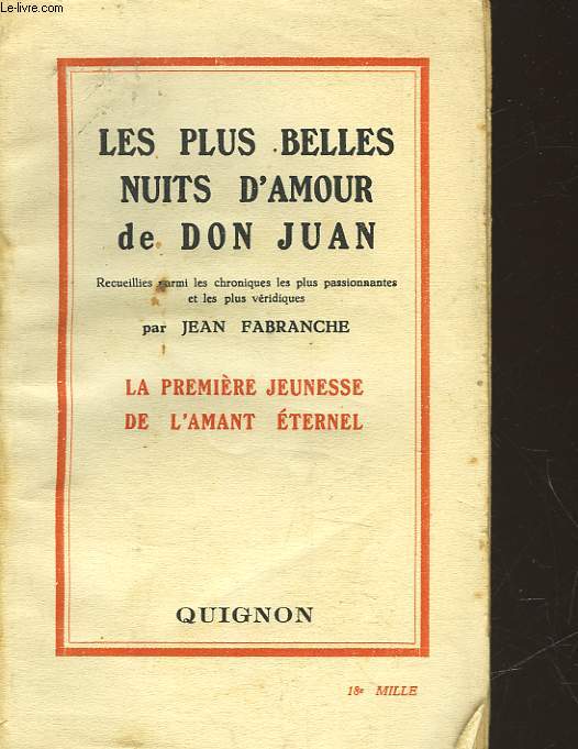 LES PLUS BELLES NUITS D'AMOUR DE DON JUAN