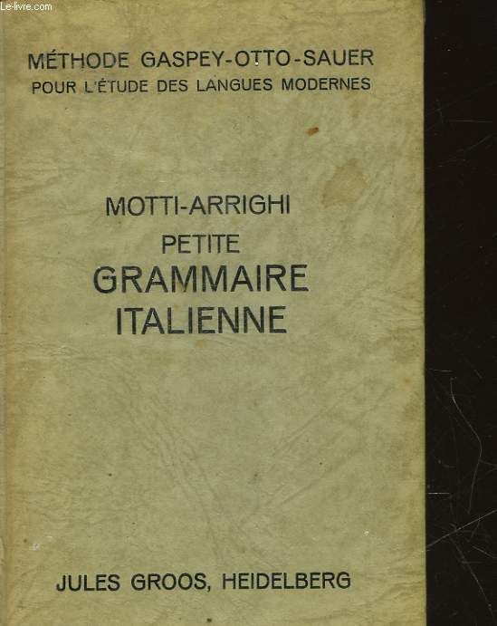 PETITE GRAMMAIRE ITALIENNE