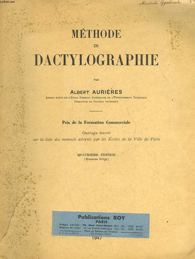 METHODES DE DACTYLOGRAPHIE