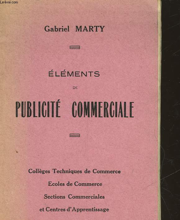 ELEMENTS DE PUBLICITE COMMERCIALE