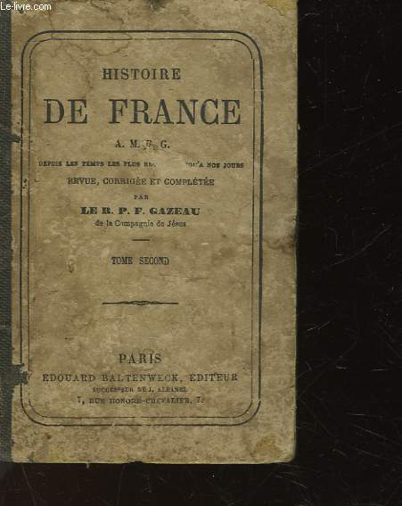 HISTOIRE DE FRANCE - TOME SECOND