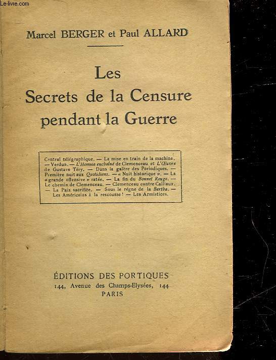 LES SECRETS DE LA CENSURE PENDANT LA GUERRE