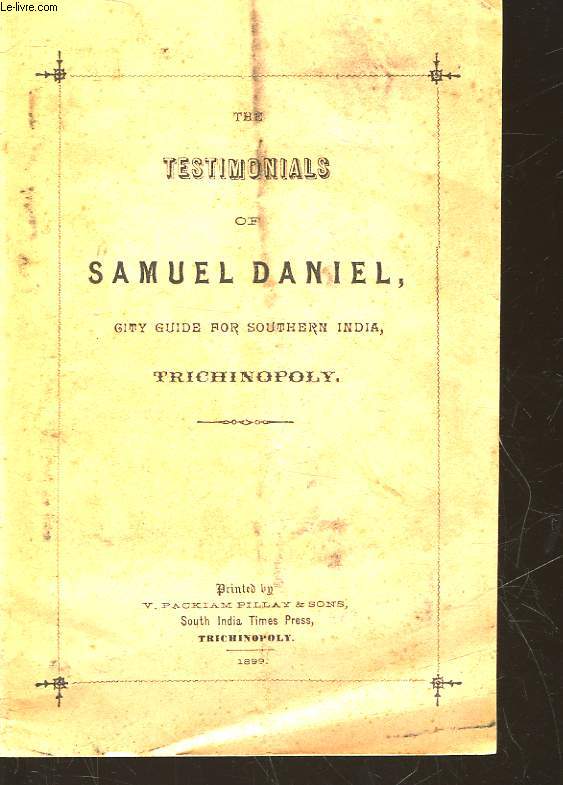 THE TESTIMONIALS OF SAMUEL DANIEL