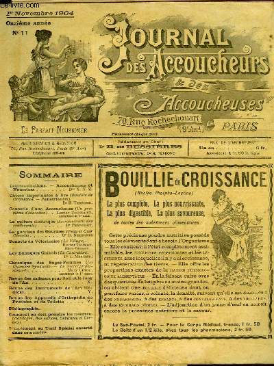 JOURNAL DES ACCOUCHEURS ET DES ACCOUCHEUSES - 11 ANNEE N11