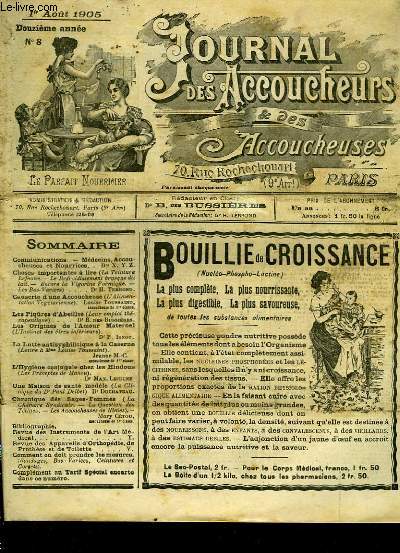JOURNAL DES ACCOUCHEURS ET DES ACCOUCHEUSES - 12 ANNEE N8