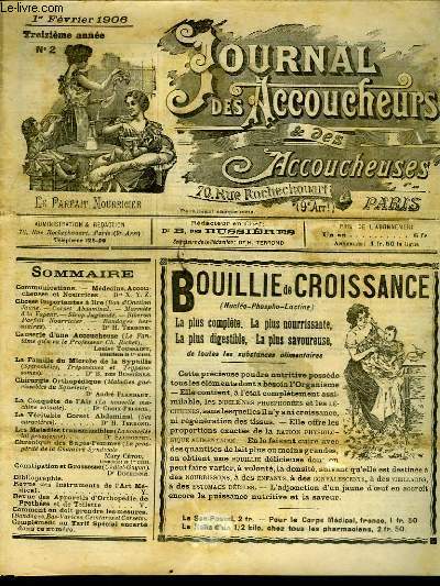 JOURNAL DES ACCOUCHEURS ET DES ACCOUCHEUSES - 13 ANNEE N2