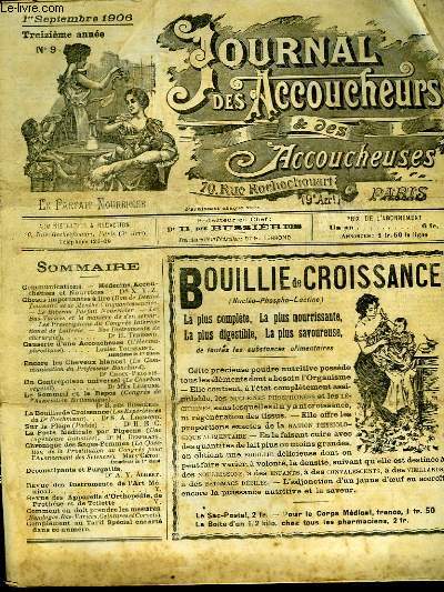 JOURNAL DES ACCOUCHEURS ET DES ACCOUCHEUSES - 13 ANNEE N9