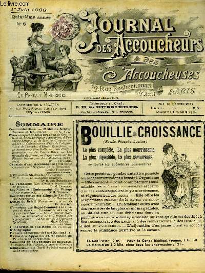 JOURNAL DES ACCOUCHEURS ET DES ACCOUCHEUSES - 15 ANNEE N6