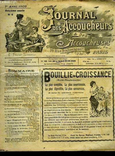 JOURNAL DES ACCOUCHEURS ET DES ACCOUCHEUSES - 16 ANNEE - N4
