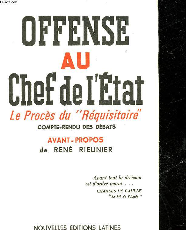 OFFENSE AU CHEF DE L'ETAT