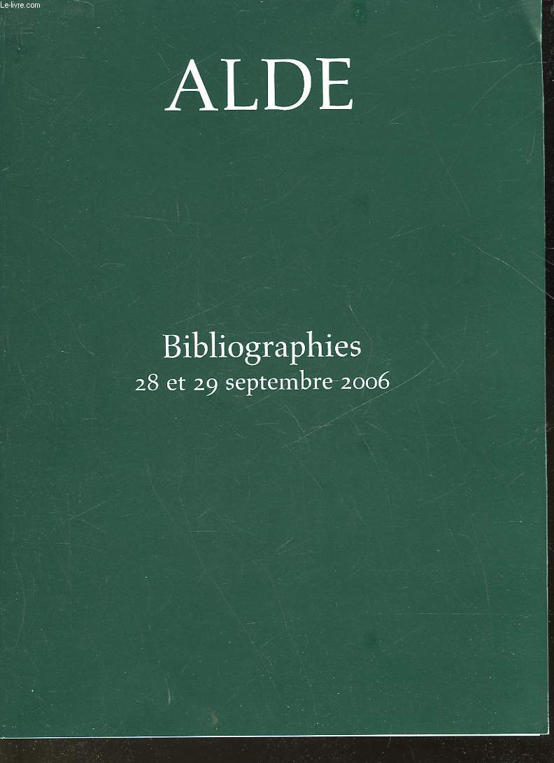 ALDE - BIBLIOGRAPHIES - CATALOGUE
