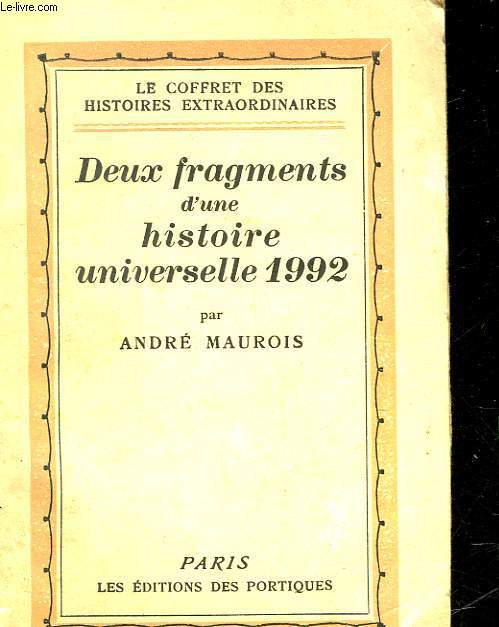 DEUX FRAGMENTS D'UN HISTOIRE UNIVERSELLE 1992