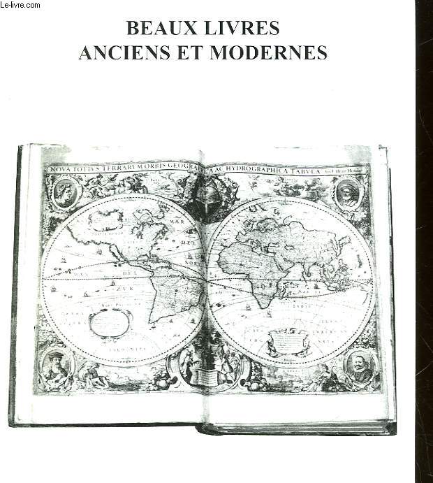 CATALOGUE - BEAUX LIVRES ANCIENS ET MODERNES