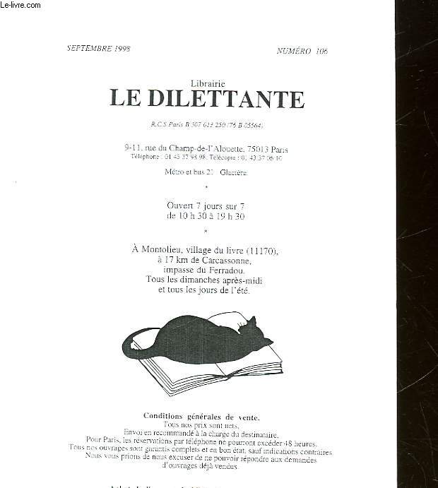 CATALOGUE - LIBRAIRIE LE DILETTANTE - N106